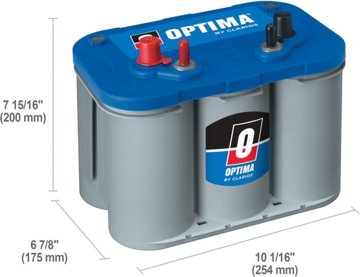 OPTIMA Batteries High Performance D34M BlueTop Dual Purpose Deep Cycle and Starting Sealed AGM Boat and RV Battery, 750 CCA, Dual Terminal, - Image 2